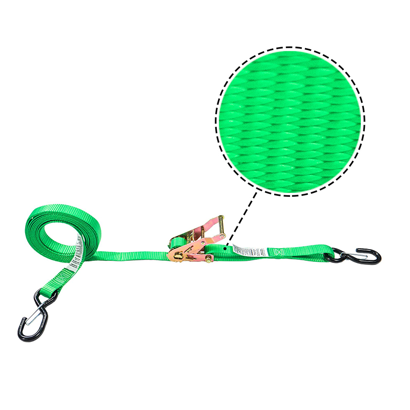 1 x 15' alça de catraca verde com gancho S e protetor
