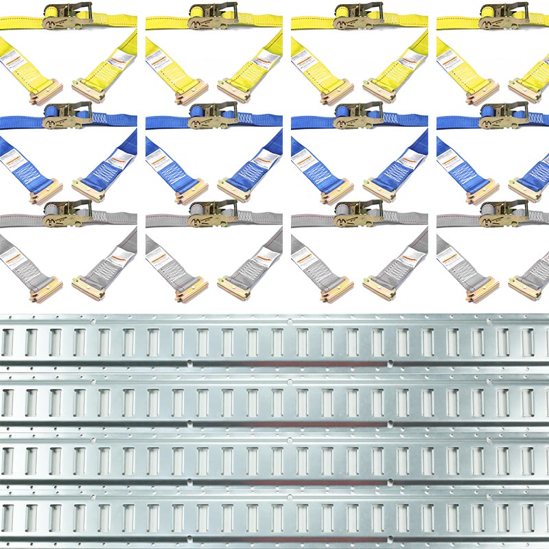 Kit de trilhos E com alças de catraca de trilhos galvanizados de 4 pés e 5 pés